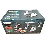 Електрична м'ясорубка 4в1 Rainberg RB-676 із соковичавницею, 3800W, фото 4