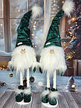 Новорічний Український ельф гном 75-80 см на довгих ніжках із велюровою шапочкою скандинавський гном, фото 3