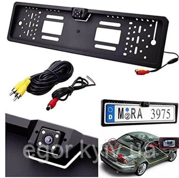 Камера заднього огляду в рамці номерного знака 16 LED HD CCD Night Vision R314, фото 1