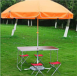 Стіл алюмінієвий розкладний для пікніка + 4 стільці, валіза, фото 3