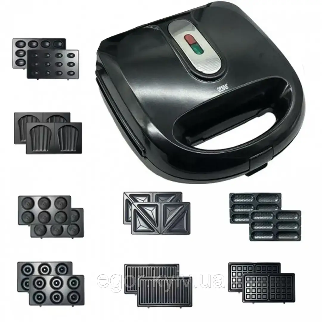Мультимейкер Сендвічниця зі знімними формами 8 в 1 Opera OP-910 на 3000 Вт, фото 1