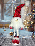 Новорічний Український ельф гном 75-80 см на довгих ніжках із велюровою шапочкою скандинавський гном, фото 5