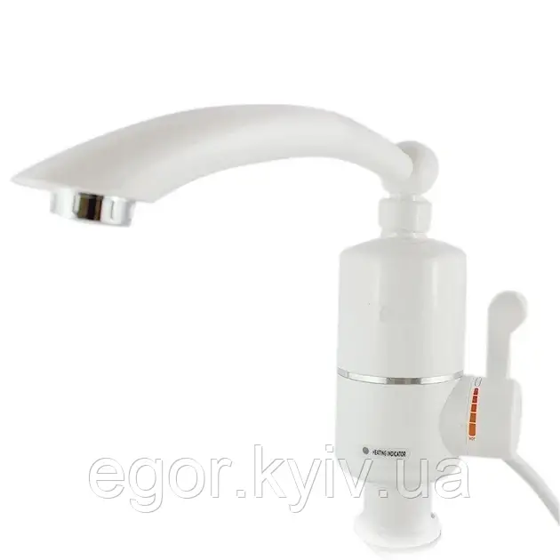 Проточний водонагрівач кран електричний нижнє під'єднання Білий, фото 1
