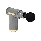 Масажер м'язовий ручний Massage Gun Акумуляторний перкусійний Масажний 4 насадки для рук ніг шиї, фото 4