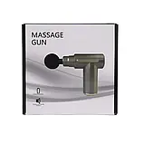Масажер м'язовий ручний Massage Gun Акумуляторний перкусійний Масажний 4 насадки для рук ніг шиї, фото 9