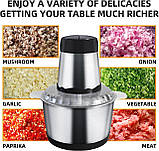 Подрібнювач чаша 2 л 4 леза з неіржавкої сталі Rainberg RB-2202 1300 Watt, фото 6