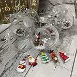 Гірлянда штора 3 м із теплим жовтим світінням "Круги та кулі" ялинка, сніговик, дід мороз, олень, шапка SF-3 Warm, фото 6