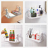 Креативна настінна полиця органайзер для ванної кімнати WHITE, фото 4