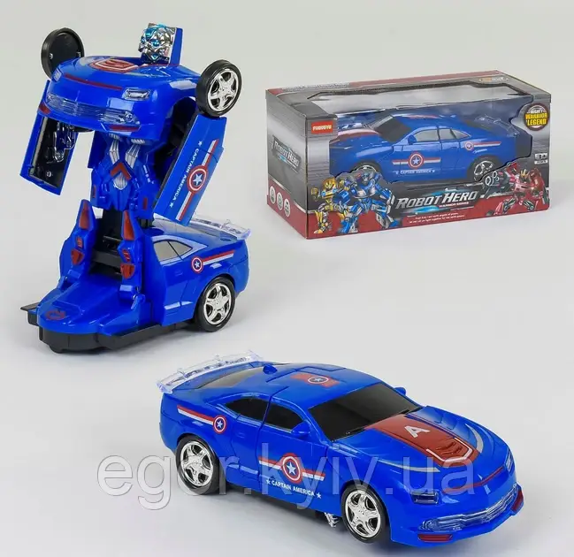 Трансформер-робот машина зі звуковим супроводом від батарейок АА SPORTS CAR JS004, фото 1