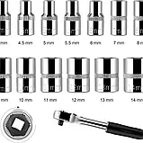 Автомобільний набір Інструментів Piece Tool Set на 46 Ручних Інструментів у Пластиковому Кейсі, фото 6