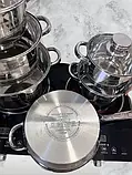 Набір посуду з неіржавкої сталі Zepline ZP 075 Набір стильного посуду з 12 предметів, фото 4