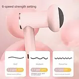 Масажер ручний Replicates Shiatsu Massager YX-720 для тіла акумуляторний із насадками антицелюлітний Рожевий, фото 4