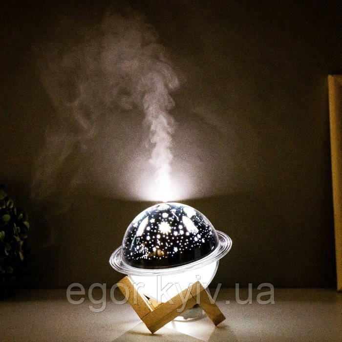 Зволожувач повітря проєктор Зоряне небо/сатурн/Настільний світильник нічник Проєкційний, фото 1