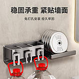 Алюмінієвий тримач для зубних щіток, чашка для полоскання рота для ванної кімнати, настінний тримач, фото 2