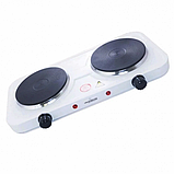 Двоконфоркова електроплита дискова настільна електрична плита Crownberg CB-3746 2000W, фото 2