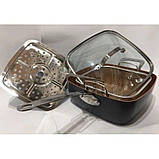 Сковорідка-фритюрниця квадратна з кришкою TOP KITCHEN BN-8001, фото 8