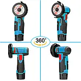 Кутова шліфувальна машина БОЛГАРКА Meterk, акумуляторна в кейсі 19500 об./хв, 500 Вт, 1200 мА·год, фото 4