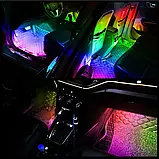 Автомобільна RGB-підсвітка салону з підтримкою програми 4 шт USB, фото 7