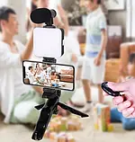 Набір блогера 4в1 AY-49 Тринога для телефона з мікрофоном і спалахом Штатив трипод для селфі та відео, фото 8