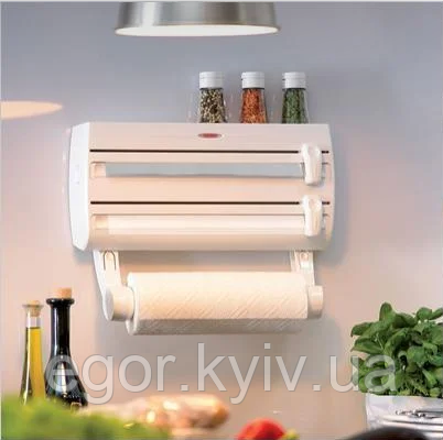 Кухонный органайзер для бумажных полотенец, пищевой пленки и фольги Triple Paper Dispenser, фото 1