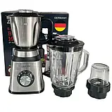 Стаціонарний блендер із кавомолкою та м'ясорубкою зі скляною чашею 3в1 Zepline ZP-069 склянка для смузі 2000 Вт, фото 2