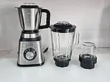 Стаціонарний блендер із кавомолкою та м'ясорубкою зі скляною чашею 3в1 Zepline ZP-069 склянка для смузі 2000 Вт, фото 4