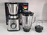 Стаціонарний блендер із кавомолкою та м'ясорубкою зі скляною чашею 3в1 Zepline ZP-069 склянка для смузі 2000 Вт, фото 5
