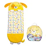 Дитячий спальний мішок на блискавці 3 в 1 вбудована подушка 130 см цуценя жовте Baby sleeping bag Size S, фото 2