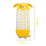 Дитячий спальний мішок на блискавці 3 в 1 вбудована подушка 130 см цуценя жовте Baby sleeping bag Size S, фото 6