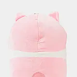 М'яка дитяча іграшка Кіт Батон 70 см, Рожевий/Плюшева іграшка подушка довгий кошеня, фото 6