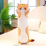 Іграшка дитяча Кот Батон 70 см Коричневий/Плюшева іграшка подушка довгий кошеня, фото 2