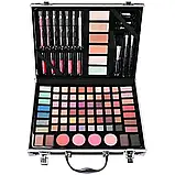 Повний набір косметики в кейсі, 30х21х6,5 см, Рожевий. Б'юті-кейс із косметикою/Ксметичний набір, фото 3