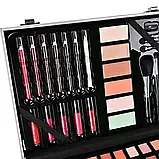 Повний набір косметики в кейсі, 30х21х6,5 см, Рожевий. Б'юті-кейс із косметикою/Ксметичний набір, фото 4