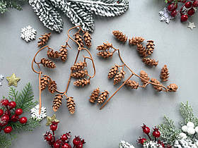 Шишки дрібні пластик коричневі, 2-3-1,5 см, 50 шт./пач.