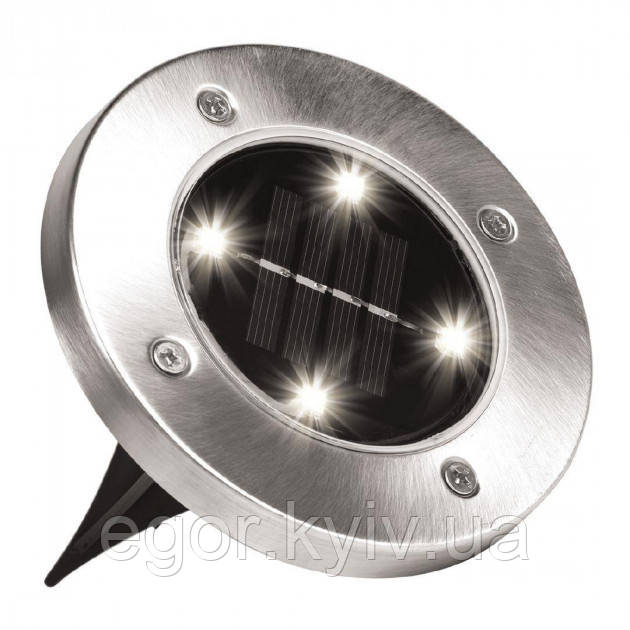 Вуличний світильник на сонячній батареї Solar Disk 8led-dm8 — садовий ліхтар, фото 1