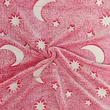 М'яка ковдра-плед зоряне небо 100х150 см Світиться в темряві Magic Blanket Рожеве, фото 4