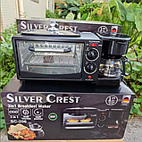Електрична машина для сніданку 3в1 на 2800 Вт Настільна піч кавоварка сковорода SILVER CREST SC-206, фото 7