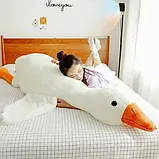 Велика плюшева м'яка іграшка Гусак-обнімуся 150 см Білий Гусак Мега Гусак Величезний гусак, фото 4