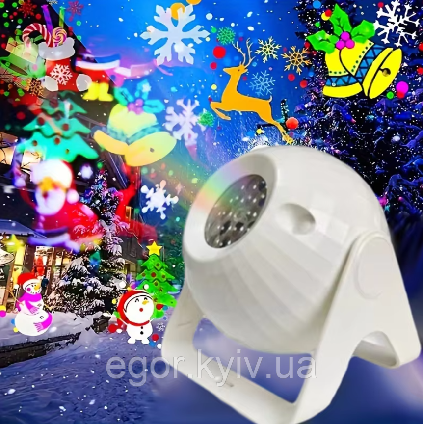 Новорічний проєктор для дому з кронштейном із живленням від USB Проєктор XKL-Q8, фото 1
