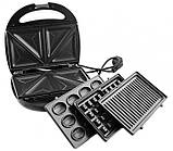 Мультимейкер Crownberg CB-1076 4в1 Гриль Сендвічниця Вафельниця Горішниця, фото 4