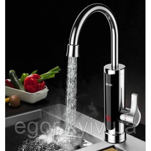 Бойлер Кран з екраном хром.пластик нижнє під'єднання 3.0 кВт RX 011, фото 1