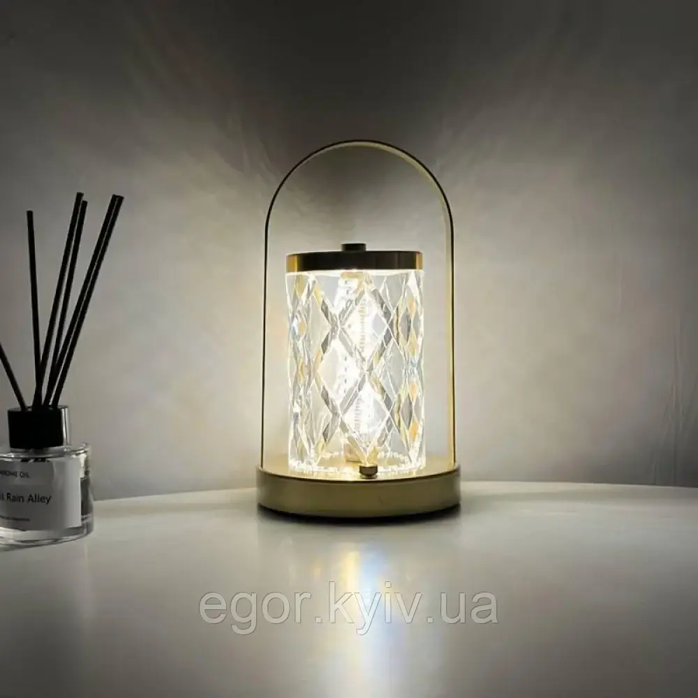 Портативна металева настільна LED-лампа D15 Акумуляторна лампа із сенсорним керуванням, фото 1