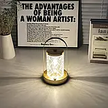 Портативна металева настільна LED-лампа D15 Акумуляторна лампа із сенсорним керуванням, фото 3