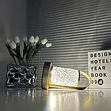 Портативна металева настільна LED-лампа D15 Акумуляторна лампа із сенсорним керуванням, фото 6