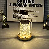 Портативна металева настільна LED-лампа D15 Акумуляторна лампа із сенсорним керуванням, фото 8