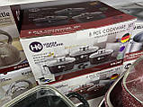 Набір каструль Higher Kitchen HK-302 КРАСНІ з гранітним антипригарним покриттям, фото 4