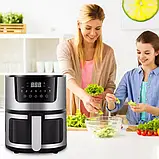 Rainberg RB-2268.Мощева фритюрниця без олії 8 л. Сенсорна аерофритюрниця Аерогриль мультипіч для дому 4200, фото 6