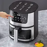 Rainberg RB-2268.Мощева фритюрниця без олії 8 л. Сенсорна аерофритюрниця Аерогриль мультипіч для дому 4200, фото 7