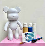 Флюїдне ведмежатко fluid bear bearbrick, 23 см, з фарбами YELLOW, фото 3