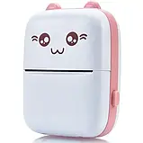 Портативний Рожевий міні принтер 1 рулон Mini Printer термопринтер кишеньковий дитячий принтер термо принтер, фото 4